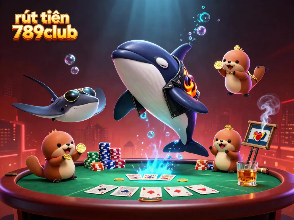 Experience rút tiền 789club with vibrant 3D casino characters enjoying a vibrant gambling scene.