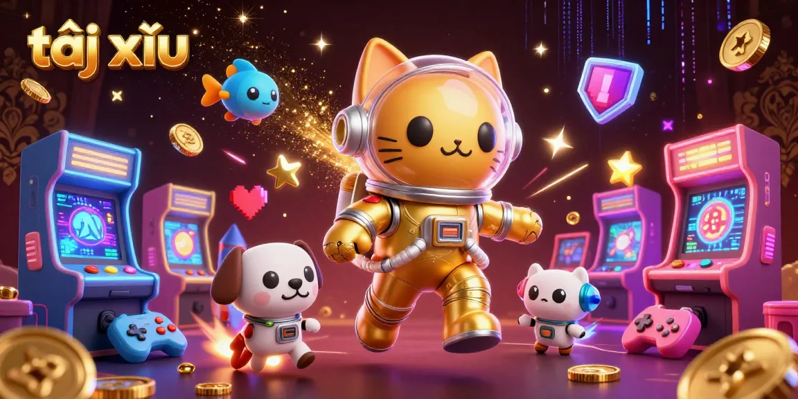 Experience the thrilling action of tài xỉu as the astronaut cat explores a colorful, vibrant casino universe.