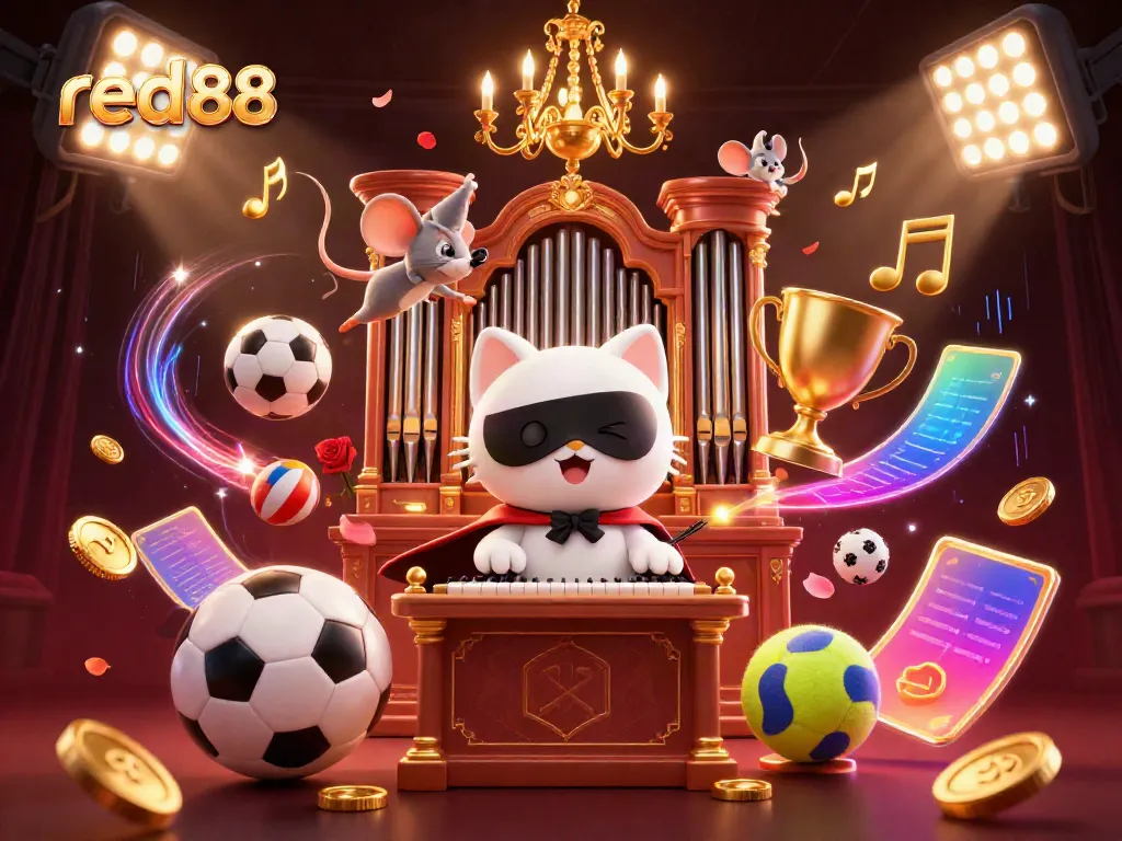 Experience winning strategies with red88 in a vibrant casino illustration showcasing captivating gaming elements.