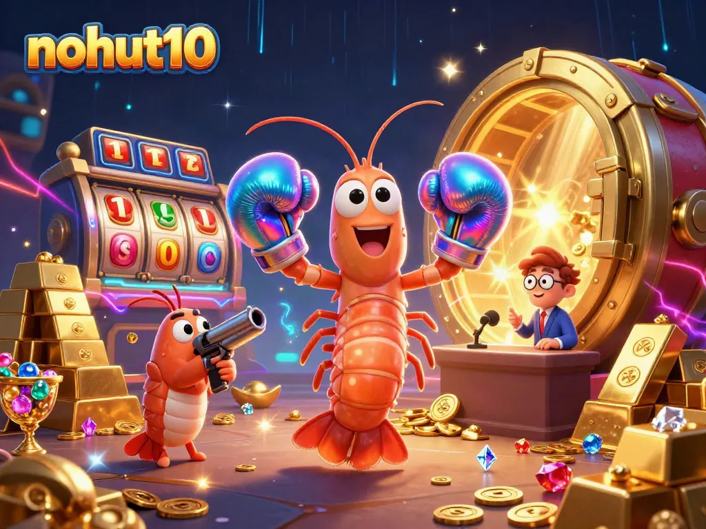 Engage in exciting gameplay at nohut10 with vibrant characters and treasures in a dynamic casino scene.