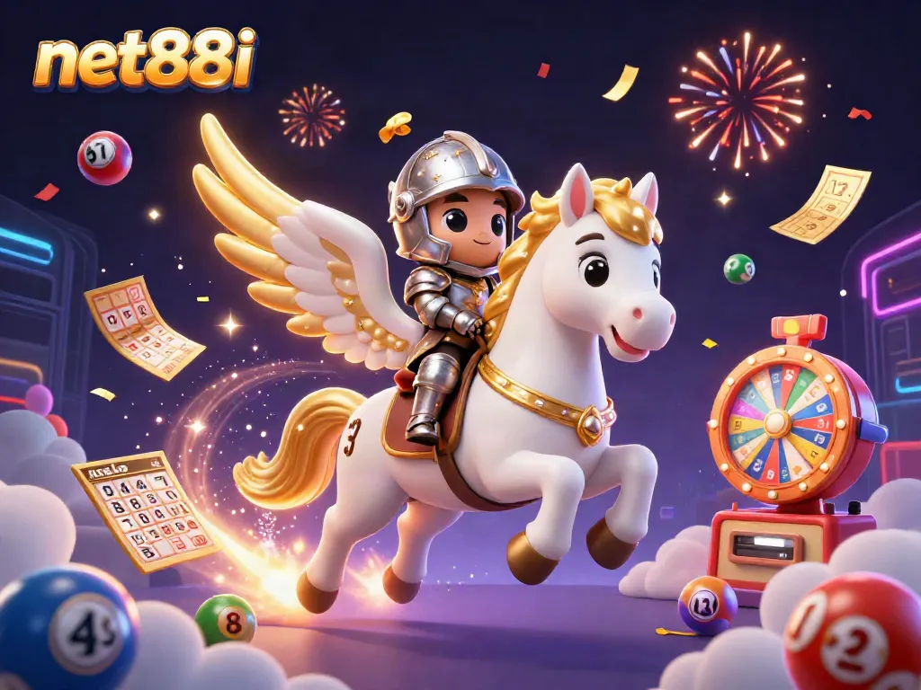Engage in dynamic lottery excitement with net88i, featuring colorful balls and a prize wheel.