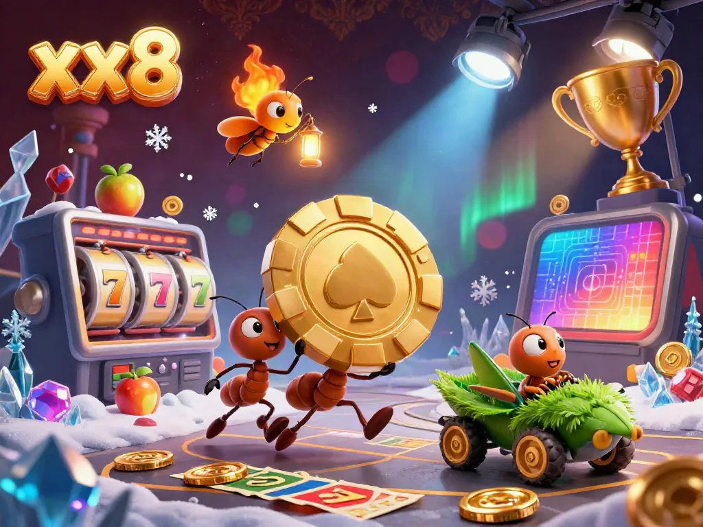 Animate your luck with the animated heist scene featuring the xx8 poker chip adventure through a golden casino.