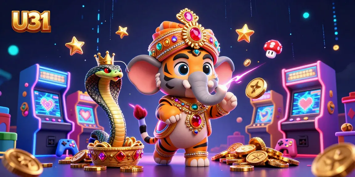 Experience the excitement of U31 with a vibrant casino illustration featuring gaming elements.