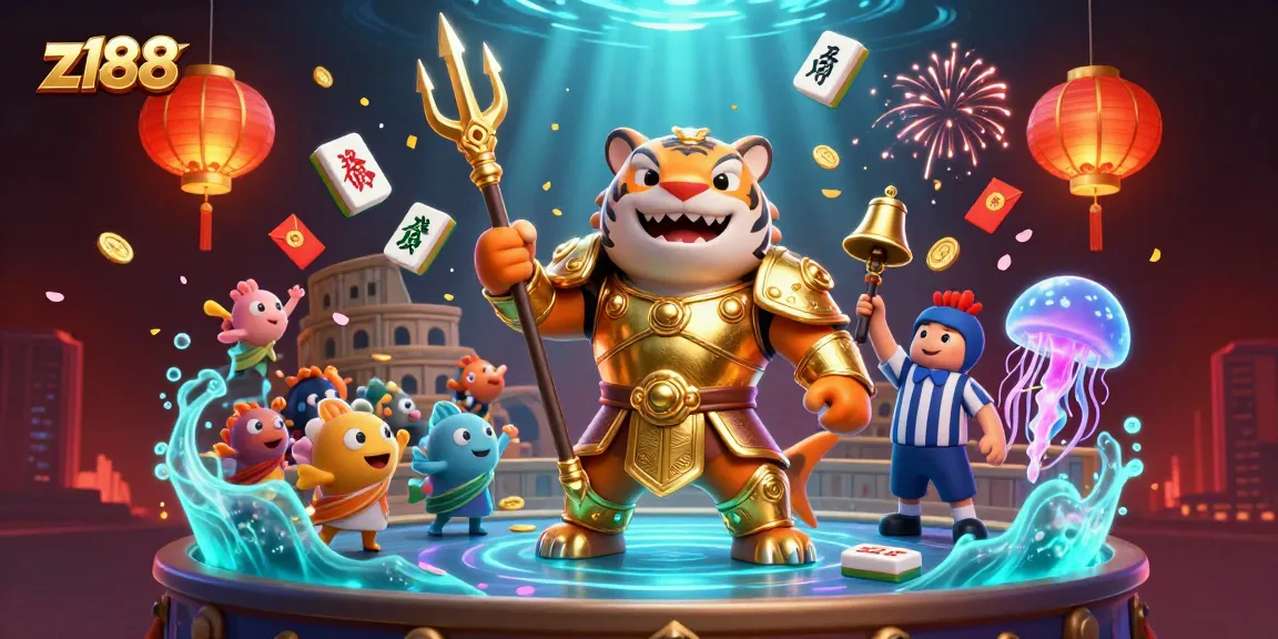 Experience thrilling gameplay at z188 with an underwater colosseum featuring unique characters and casino elements.