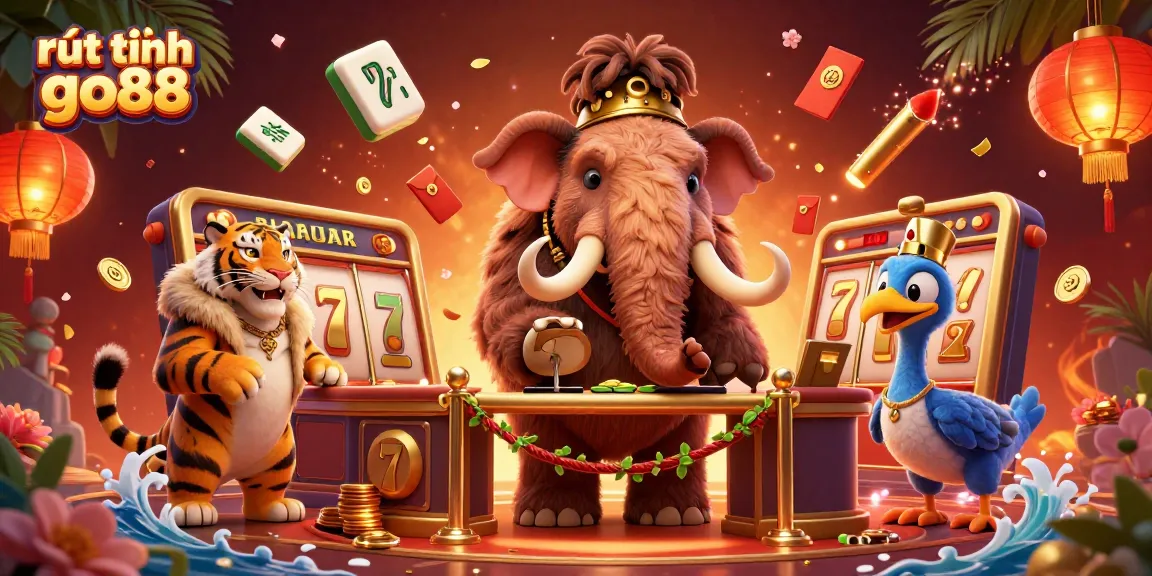 Experience the thrill of rút tiền go88 with a vibrant 3D casino scene featuring unique characters and dynamic elements.