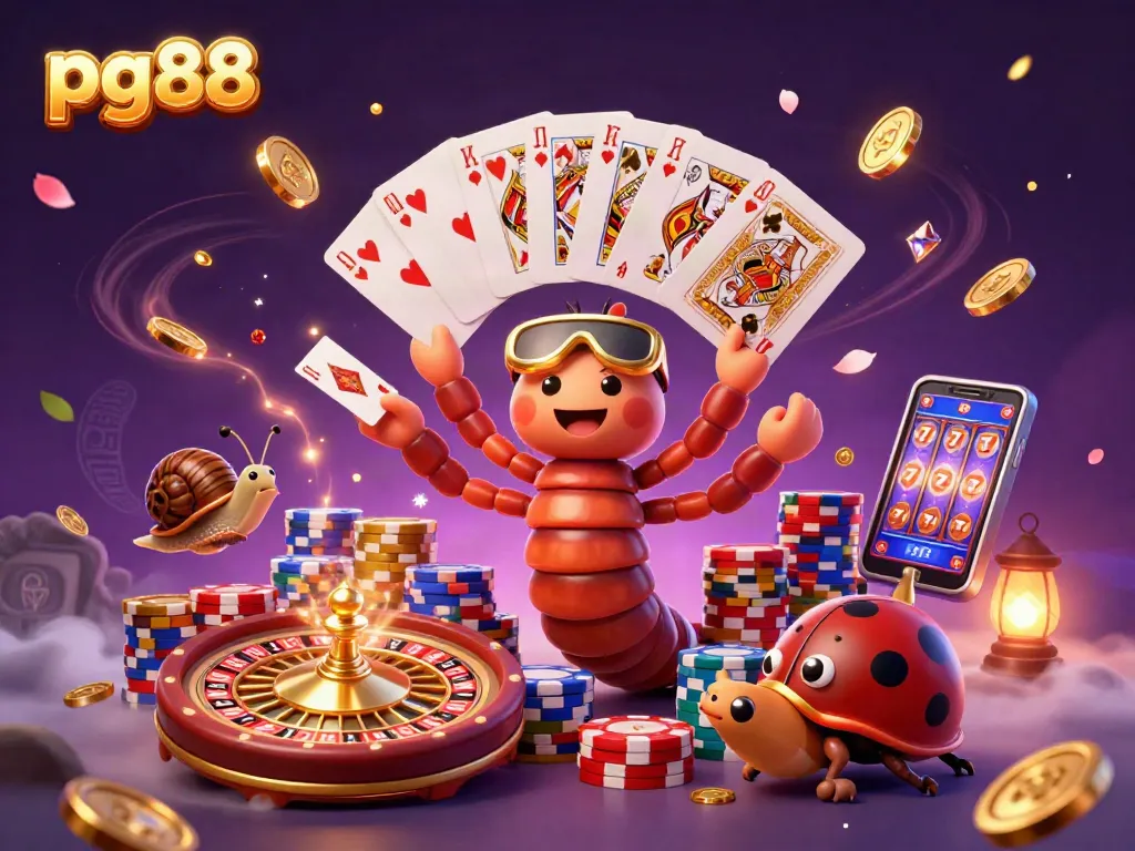 Engage with the pg88 casino world, where a dealer and high-rollers create magic amidst a cascade of winnings.