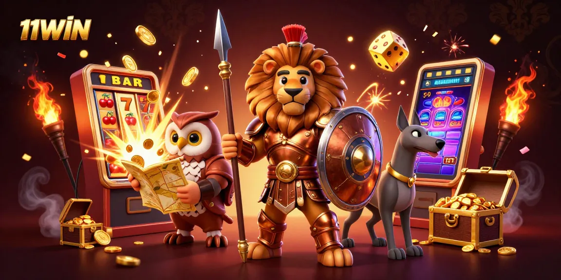 Experience thrilling moments with 11WIN's immersive casino scene filled with dynamic slots and rich visuals.