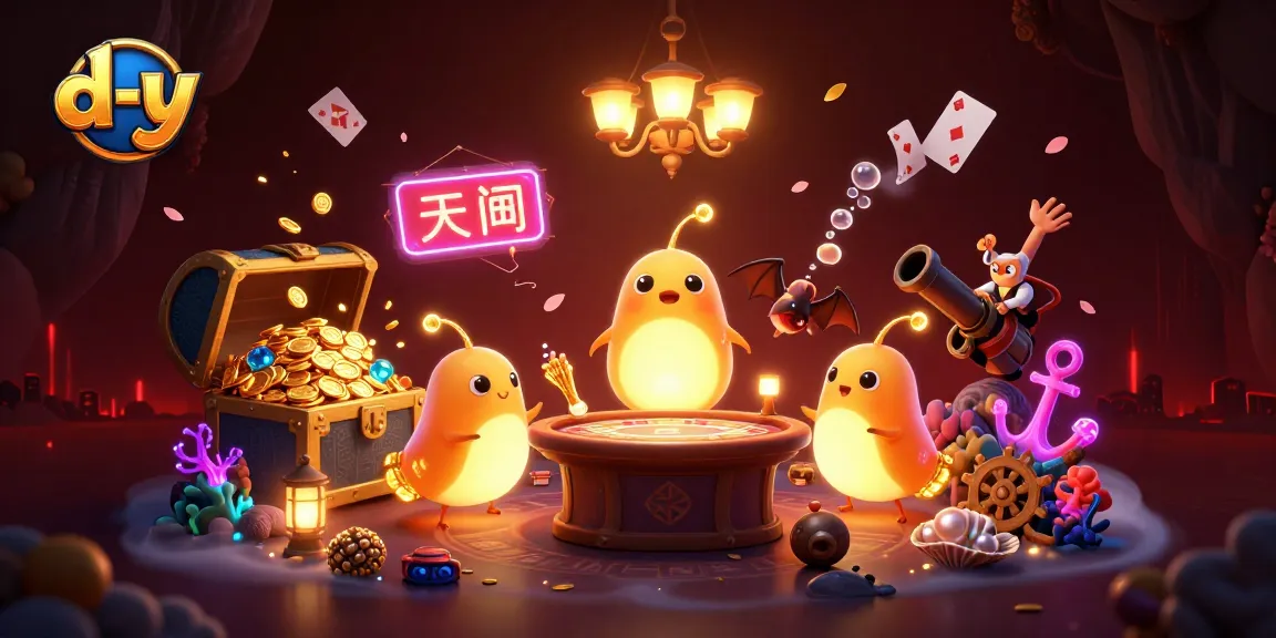 Engage in exciting gaming at d-y with a vibrant casino scene featuring glowworms and a bat dealer