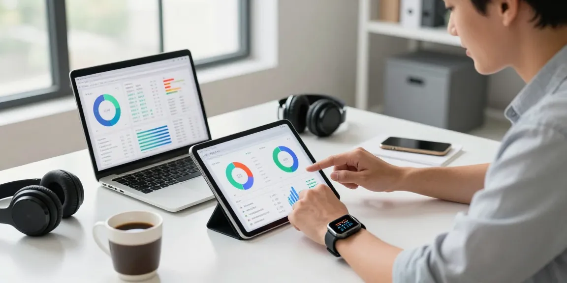 Dynamic workspace showcasing a user engaging with AI wearables technology, highlighting productivity and innovation.