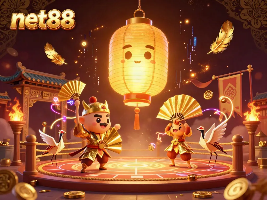 Experience the excitement of gameplay at net88 with vibrant golden spirits and dynamic casino elements.