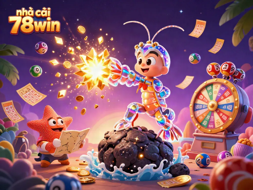 Engage with nhà cái 78win as the galactic samurai mantis shrimp breaks through asteroids into gems and coins.