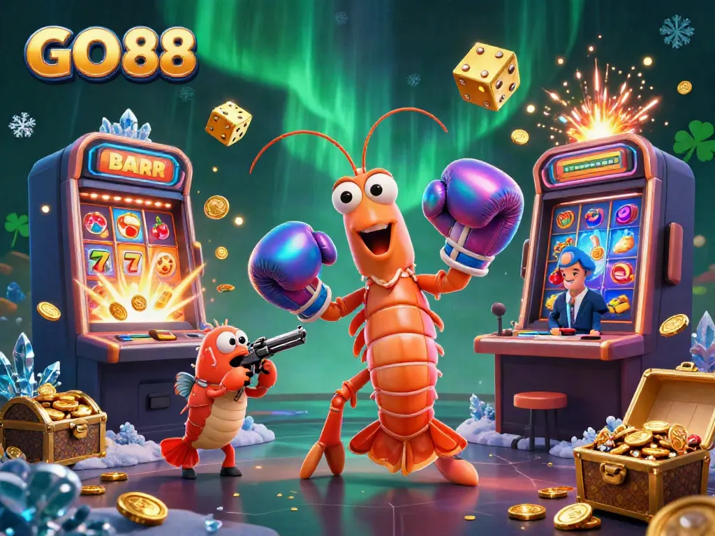 Engaging scene showcasing GO 88 with vibrant casino elements and dynamic characters in action.