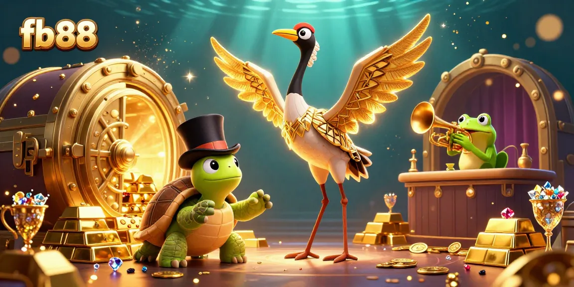 Engage in thrilling slot games at fb88 with a vibrant underwater casino scene filled with treasures.