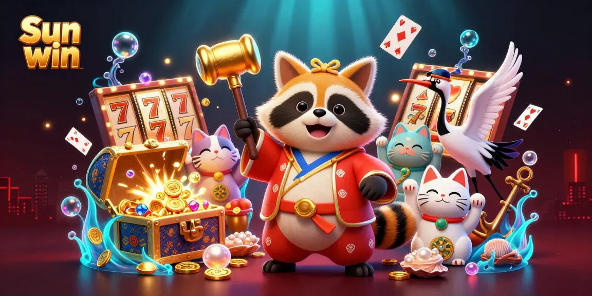 Spin and win with Sun win's vibrant 3D casino scene showcasing rich game elements.