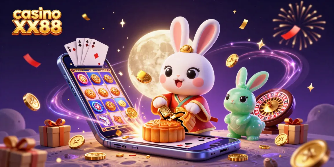 Immerse in the adventures of casino XX88 with a whimsical moon rabbit and stunning gameplay elements.