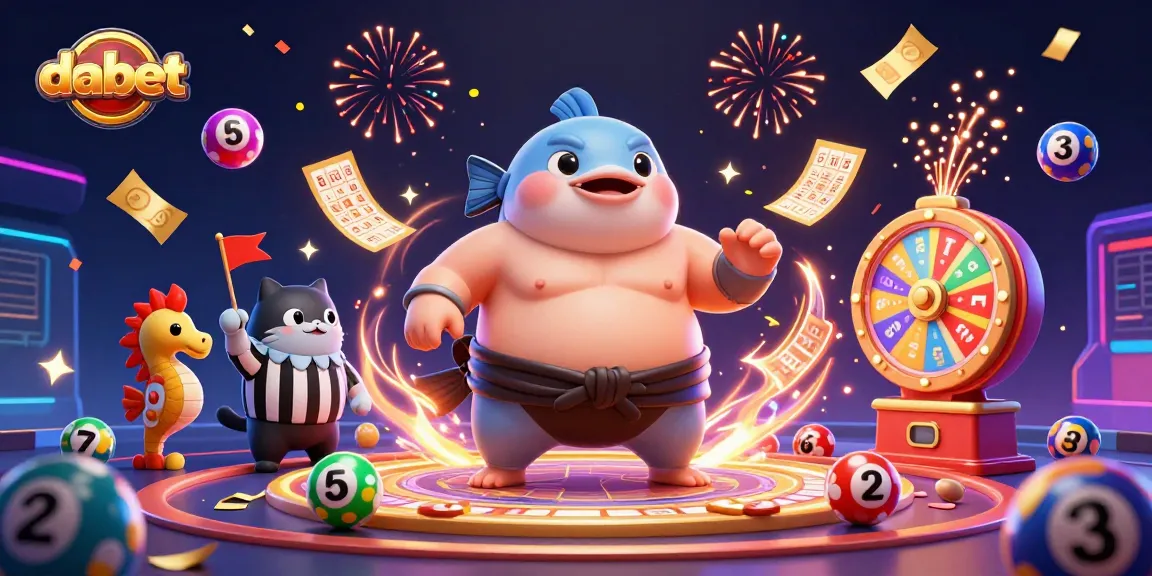 Dabet casino scene featuring a lively underwater ring with a fugu, catfish referee, and seahorse fans celebrating.
