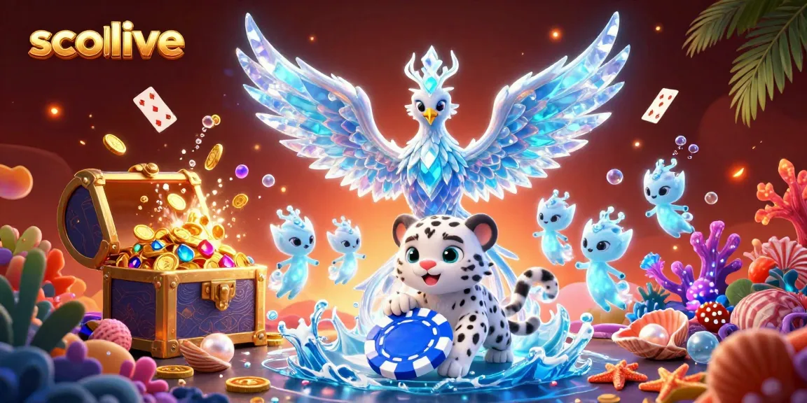 Socolive transforms the gaming experience with captivating visuals featuring an ice phoenix, poker elements, and lively sprites.