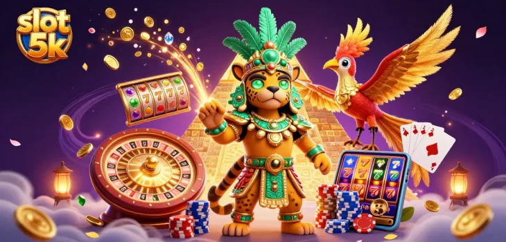 Win big at slot 5k with vibrant symbols and a dynamic, immersive casino environment.