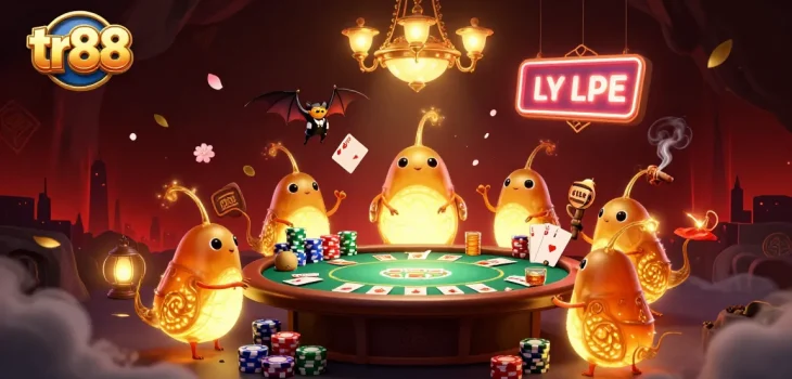 Experience the thrilling world of tr88 in a vibrant 3D illustration featuring a casino theme.