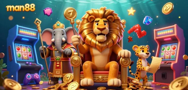 Engage in diverse gaming experiences with man88's thrilling slot machines and vibrant characters.